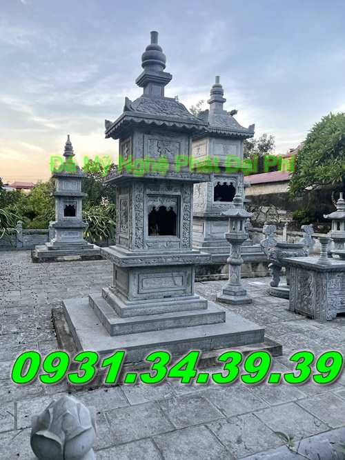 Mẫu Mộ Tháp Đá Để Tro Hài Cốt Đẹp Bán Trà Vinh-12