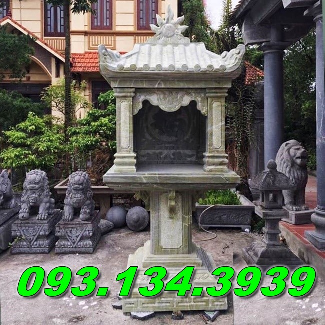 39-mẫu bàn thờ thiên đá nguyên khối đẹp trước nhà