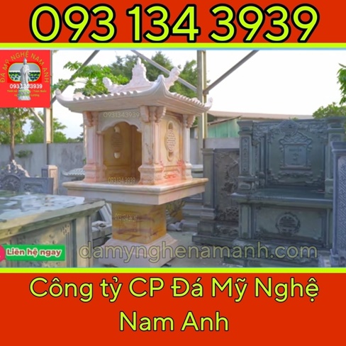 bán sẵn lắp đặt ngay bàn thờ ông thiên đá đẹp trước nhà