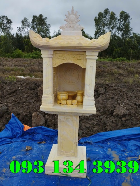 bán sẵn lắp đặt ngay bàn thờ ông thiên đá đẹp trước nhà