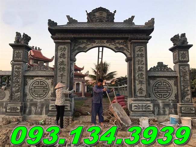 Mẫu cổng đá ninh bình đẹp2025