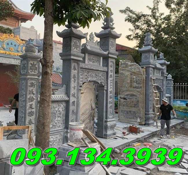 Mẫu cổng đá ninh bình đẹp2025