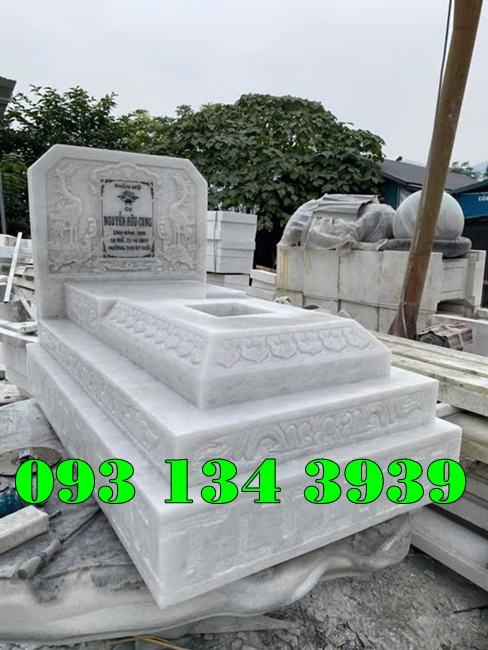 Mẫu mộ đá đơn giản đẹp không mái đẹp
