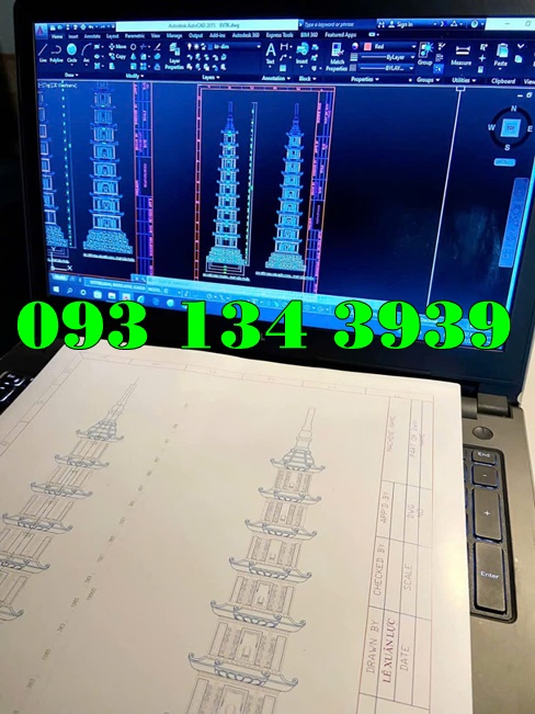 bản vẽ thiết kế mộ tháp