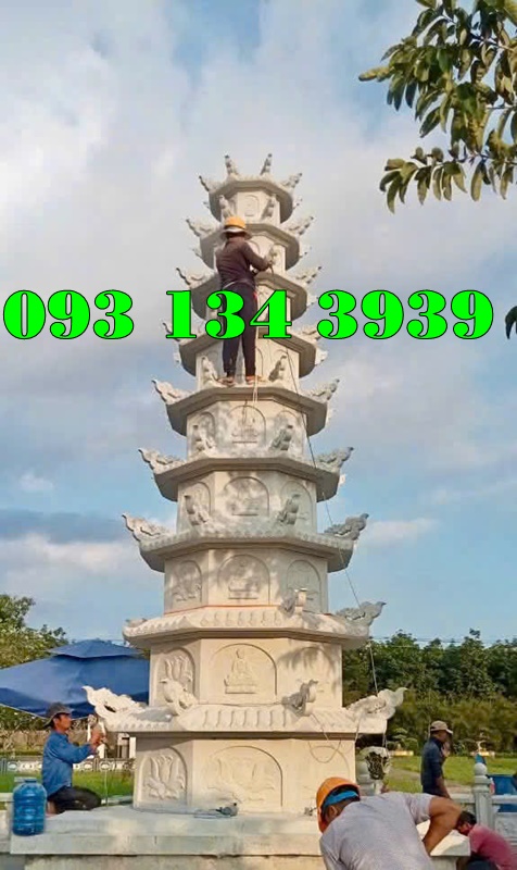 mộ tháp đá trắng bán trà vinh