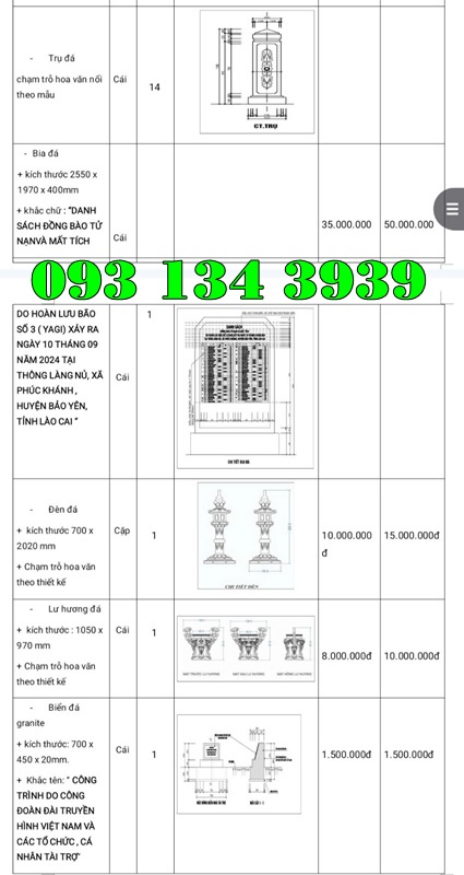 thiết kế lư hương đá