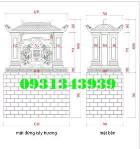 Thiết Kế Am Thờ Đá Theo Yêu Cầu 2D 3D, am thờ đá, miếu thờ đá , bàn thờ đá, cây hương thờ đá